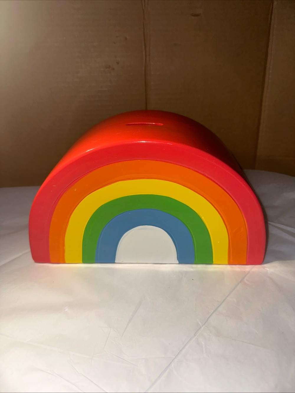 Jacob Rainbow  ceramic Coin Bank - Red, Orange, Yellow, Green, Blue, White